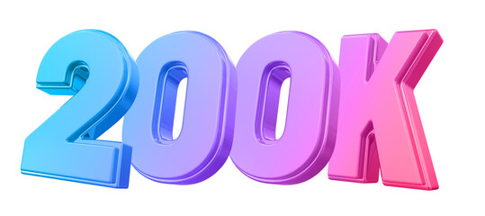 200K Follower Gradient Number 3D