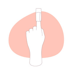 アルミホイルを巻きアセトンでジェルネイルをオフしているイラスト／ジェルネイルオフ／ネイルケア