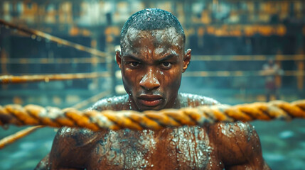 Boxer boxing in the ring