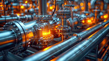 Equipment, cables and piping as found inside of a modern industrial power plant
