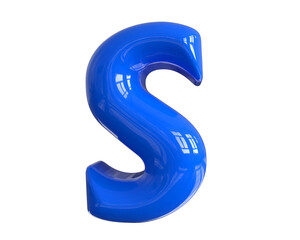 S Letter Blue 3D