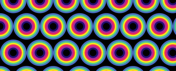 Retro seamless pattern from the 50s, 60s, 70s. Seamless abstract Vintage background in sixties hippie style. Retro seamless pattern - colorful nostalgic background design. Vector illustration