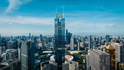 Fototapeta na wymiar Aerial view of landscape in Guangzhou city, China