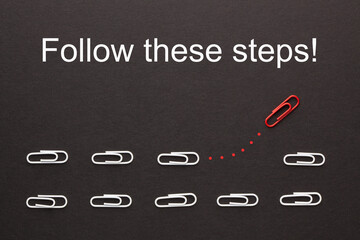 Follow These Steps Concept