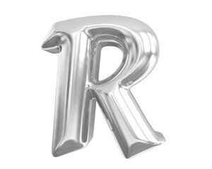 R Letter Silver 3D