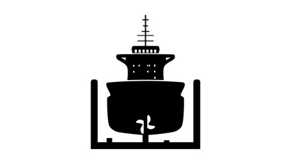 Obraz premium ship in dry, black isolated silhouette