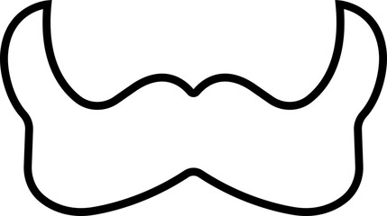 Moustache vector icon. Whisker icon. Black Line silhouette of adult man moustache. Symbol of Fathers day editable stock. Barber symbol on transparent background for Website page and mobile app design.