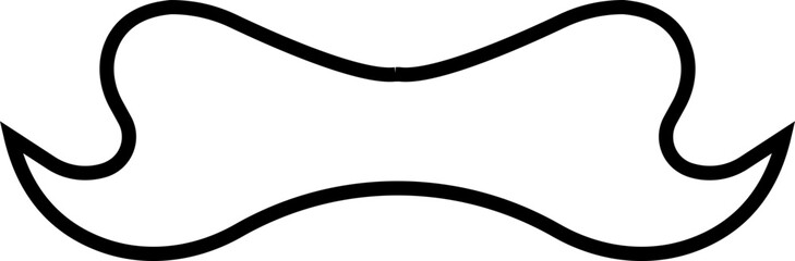 Moustache vector icon. Whisker icon. Black Line silhouette of adult man moustache. Symbol of Fathers day editable stock. Barber symbol on transparent background for Website page and mobile app design.