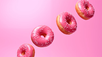 Pink Donut Delight. Generative AI.