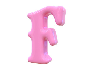 F Letter Pink 3D