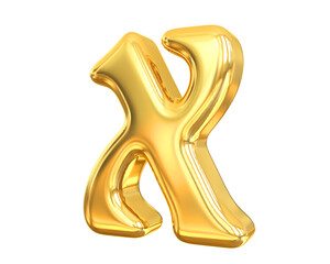 X Letter Gold 3D