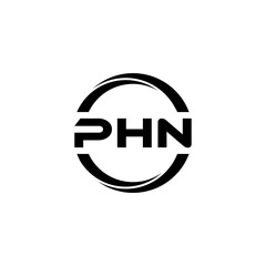 PHN letter logo design with white background in illustrator, cube logo, vector logo, modern alphabet font overlap style. calligraphy designs for logo, Poster, Invitation, etc.