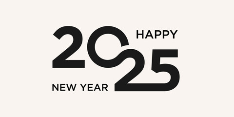 2025 Happy New Year design vector. trendy new year 2025 design template.