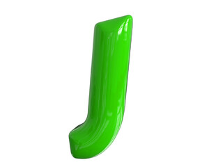 J Letter Green 3D