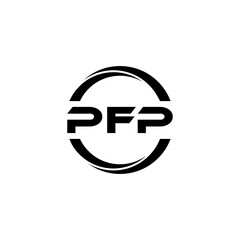 PFP letter logo design with white background in illustrator, cube logo, vector logo, modern alphabet font overlap style. calligraphy designs for logo, Poster, Invitation, etc.