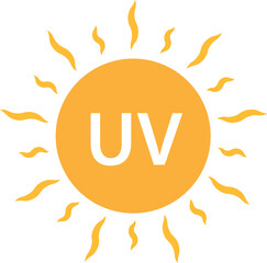 UV radiation icon solar ultraviolet light symbol for graphic design, logo, web site, social media, mobile app, ui illustration.