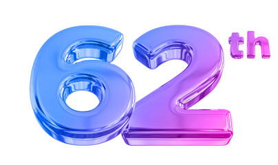 62th Anniversary Gradient Number 3d