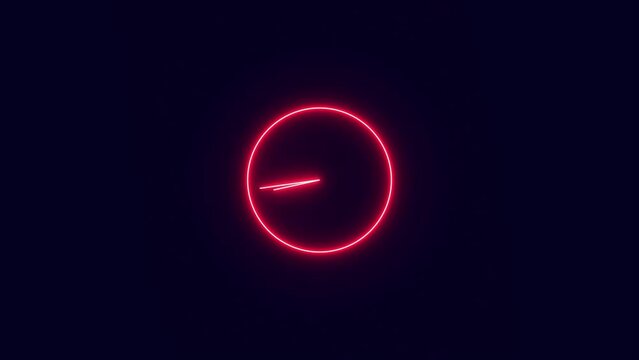 Clock icon. clock timer, Glowing neon clock icon