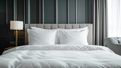 Minimalist Bedroom Design.
A pristine minimalist bedroom interior with a focus on comfort and style.