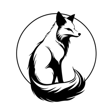 A fox inside a circle.