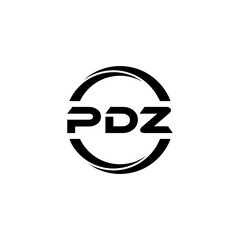 PDZ letter logo design with white background in illustrator, cube logo, vector logo, modern alphabet font overlap style. calligraphy designs for logo, Poster, Invitation, etc.