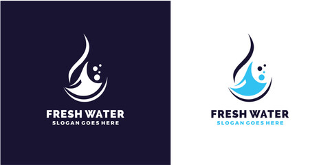 Fresh Water drop logo symbol illustration.