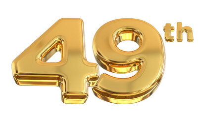 49th Anniversary Gold Number 3d