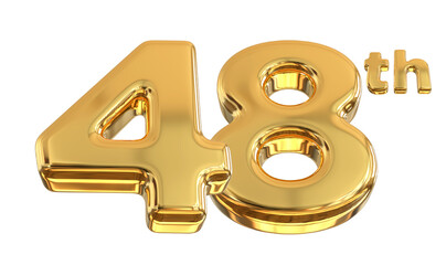 48th Anniversary Gold Number 3d