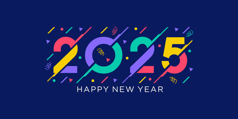 2025 Happy New Year design vector. trendy new year 2025 design template.