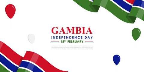 Vector illustration of Gambia Independence Day social media feed template