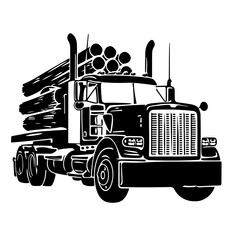 Large truck hauling logs