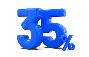 35 percent off discount sale off in blue 3D