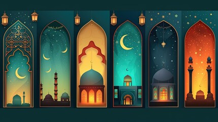 Collection Illustration for Ramadan Mubarak
