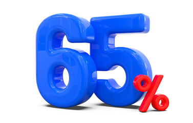 65 Percent off Promotion Sale Off in Blue 3d