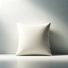 Fototapeta na wymiar a fluffy sleeping pillow with a smooth, white cotton cover