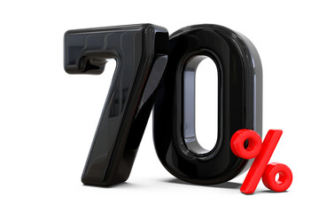 70 Percent off Promotion Sale Off in Black 3d