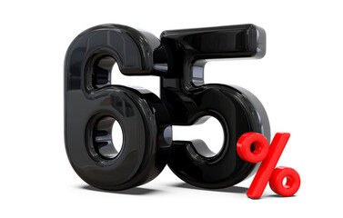 65 Percent off Promotion Sale Off in Black 3d