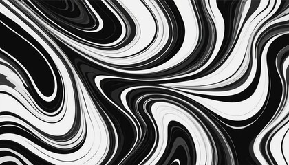 Fototapeta premium Black and White Marbled Paper Vector - Modern Flat Style
