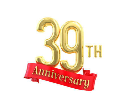 39th Anniversary Gold Number 3D