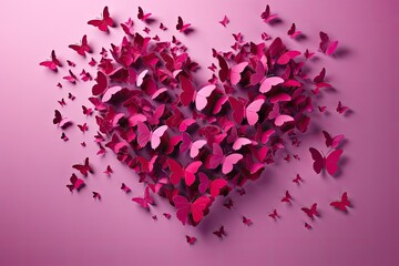 Heart of Pink Butterflies
