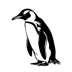 Adelie penguin graphic Logo Monochrome Design Style