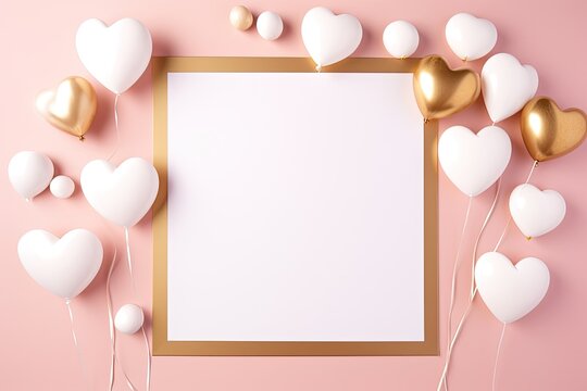 Heart-covered board with white hearts