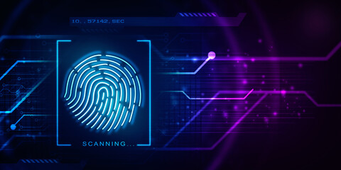 Fingerprint Scanning Technology Concept 2d Illustration