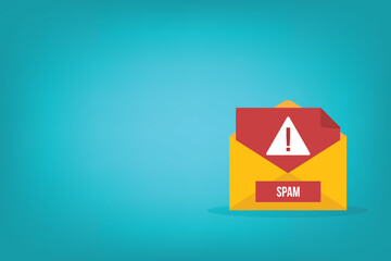 Spamming mailbox icon. Email hacking and spam warning symbol. EPS10 Vector Illustration.