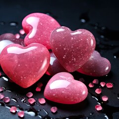 Obraz premium Rose-tinted Heart Decorations
