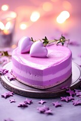 Obraz na płótnie Canvas Purple Heart Cake