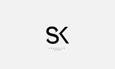 Alphabet letters Initials Monogram logo SK KS S K