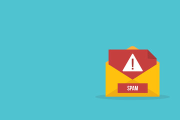 Spamming mailbox icon. Email hacking and spam warning symbol.	