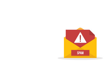 Spamming mailbox icon. Email hacking and spam warning symbol.	
