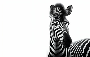 A zebra with a black and white striped mane and nose., generative ai